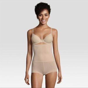 Maidenform Shapewear High Waist Boy Shorts Women’s Small Firm Compression Tan